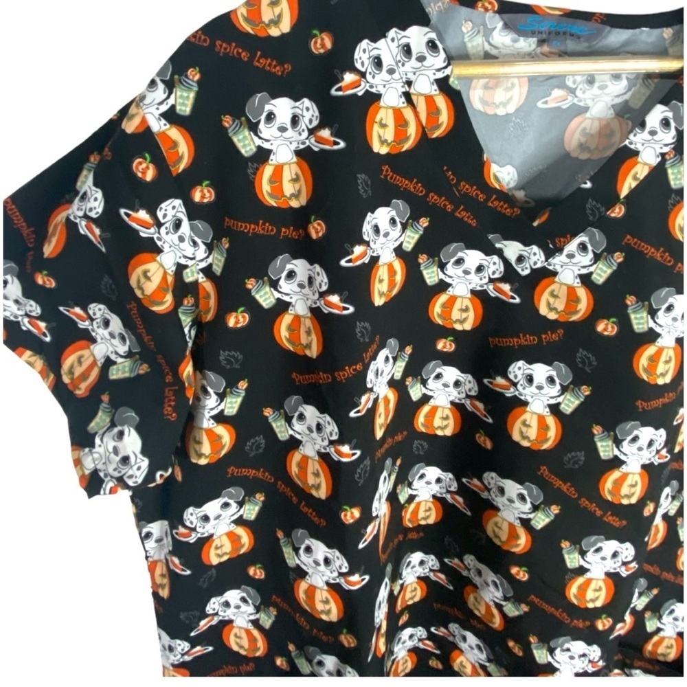 Halloween Pumpkin Themed Women’s Scrub Top